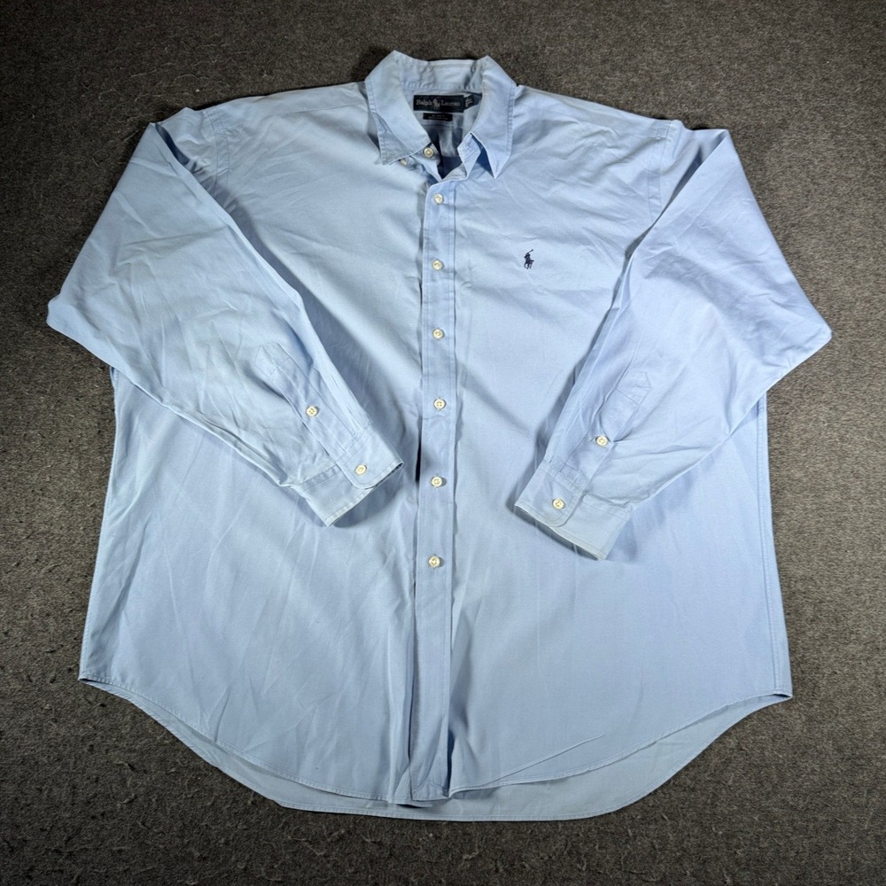 Polo Ralph Lauren Blake Shirt Mens XL Light Blue Cotton Long Sleeve Button Down